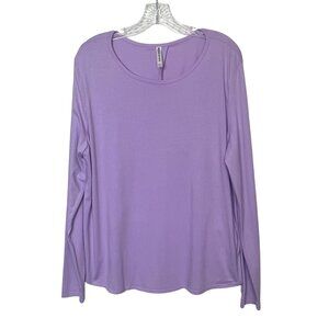 Fabletics Millie Workout TShirt Womens XXL Purple Open Back Gym Yoga